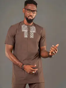 New African Men's Ethnic Set, Muslim, Plain Surface, Unlined, 88.2 G/m², No Ca Prop_65_re, No Ca Prop_65_ca, Clothing Type: Set