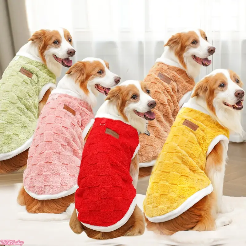 Warm Fleece Pet Winter Clothes | Viral Autumn Puppy Kitten Outfit, Soft Plush Apparel for Large Golden Retriever Dogs & Cats, Cozy Pet Costume for Cold Weather Walking Indoor Daily Wear Pet Holiday Gift