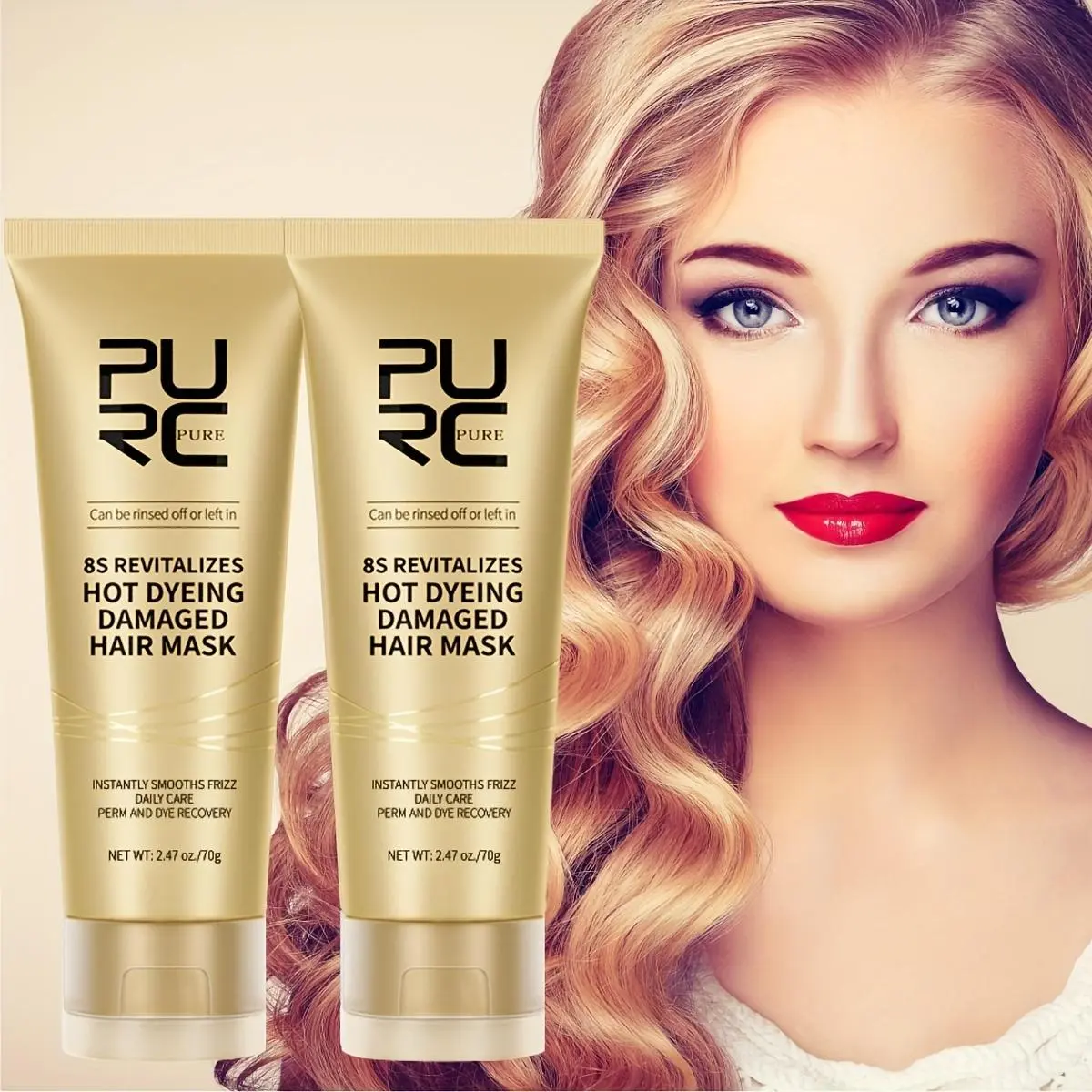 2PCS 70g PURC 8 Seconds Hair Mask Keratin Cream Smoothing Straightenig Soft Repair Damaged Frizz Hair Care Product