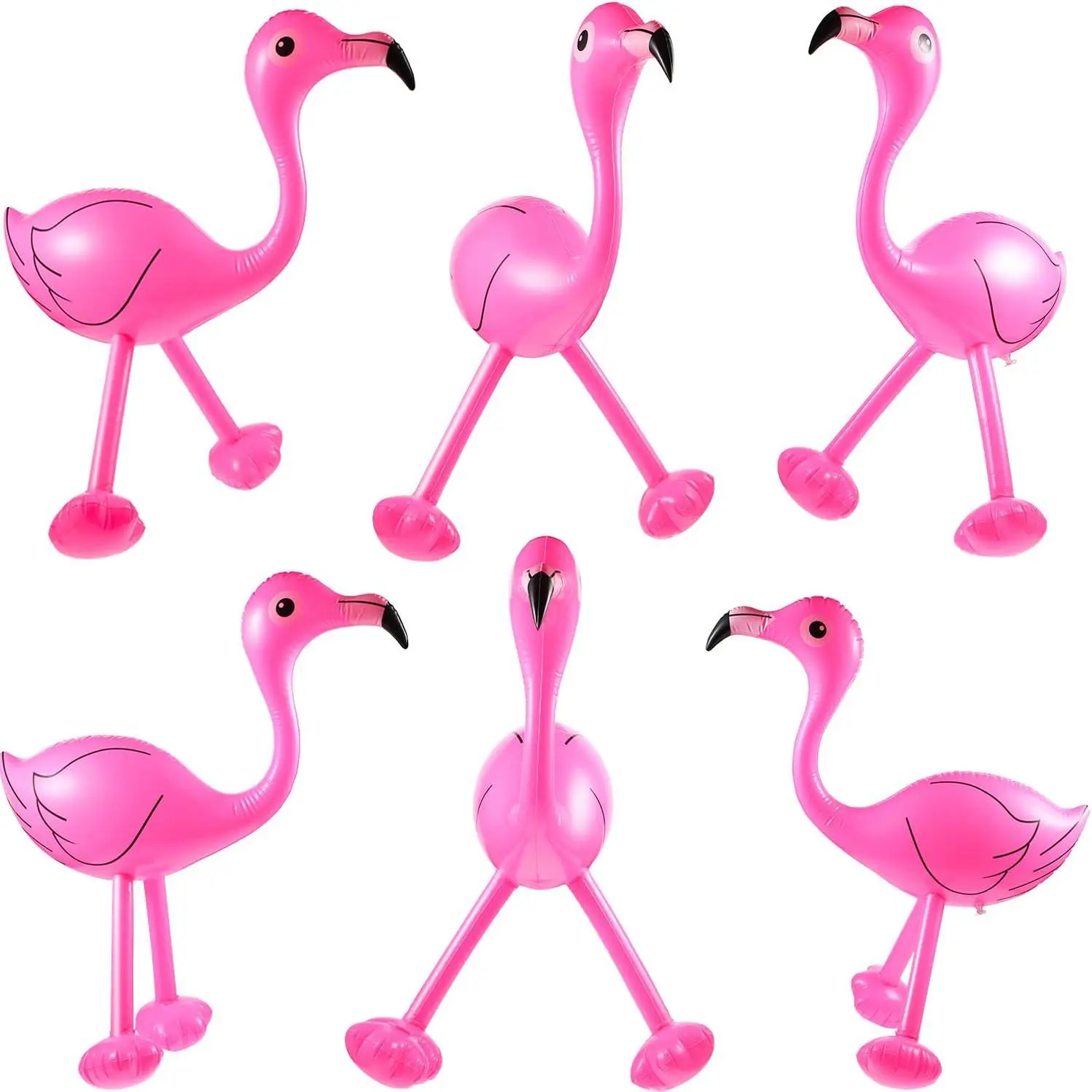 12 Pieces Flamingo Pool Party Decorations, 22'' Inflatable Pink Flamingos Props Toys for Tropical Hawaiian Luau Birthday, Bachelorette Summer Beach Pool Decor, Yard Lawn Party Supplies