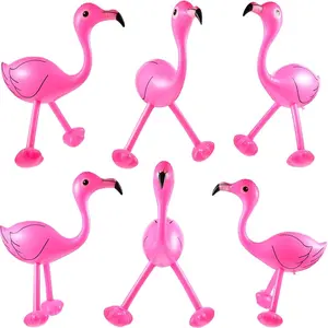 12 Pieces Flamingo Pool Party Decorations, 22'' Inflatable Pink Flamingos Props Toys for Tropical Hawaiian Luau Birthday, Bachelorette Summer Beach Pool Decor, Yard Lawn Party Supplies