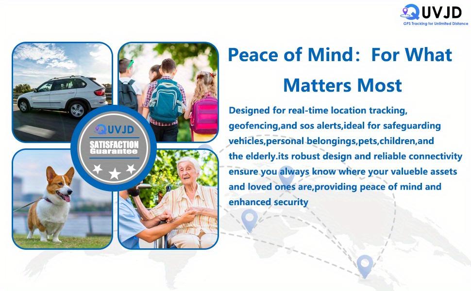 GPS Tracker for Vehicles, Car GPS Tracker Portable Real Time Magnetic GPS Tracking Device, Full Global Coverage Location Tracker for Car, kids, dogs, Trucks/ Person. No Monthly Fee/ No Subscription Required