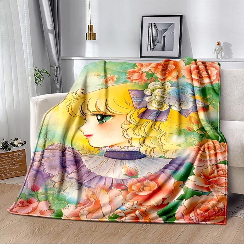 2025 New Style Candy Candy Girl Cartoon Anime Soft Plush Blanket,Flannel Throw Blanket Polyester Blanket for Living Room Bedroom Sofa Kid Gift