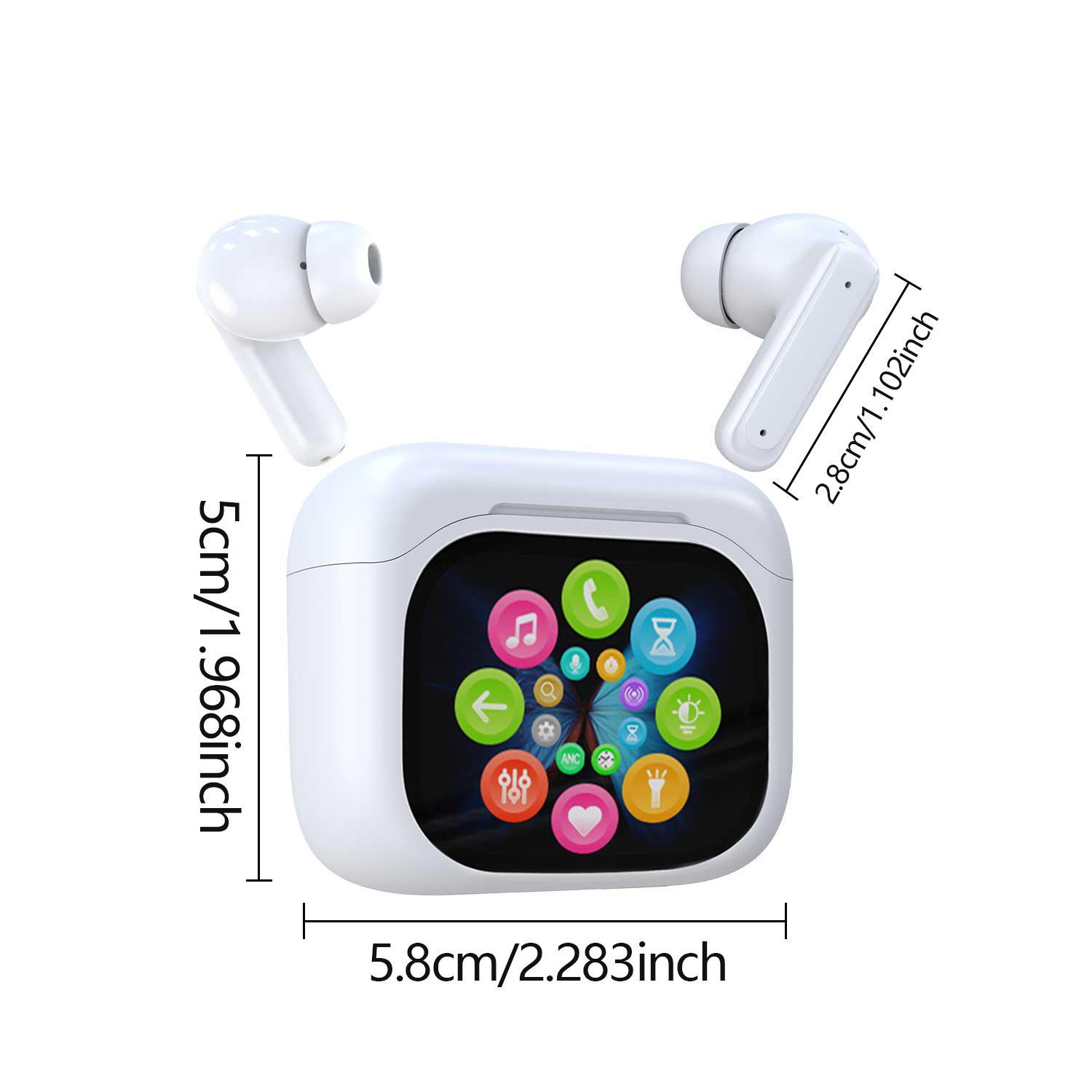 HITOZON Wireless Waterproof Sports Earphone, In-ear Design Earbuds with Touch Screen Charging Case, True Wireless Earbuds, Stereo Wireless Earbuds with Noise Reduction for Smartphone, Computer, Laptop #GLOBAL PICKS
