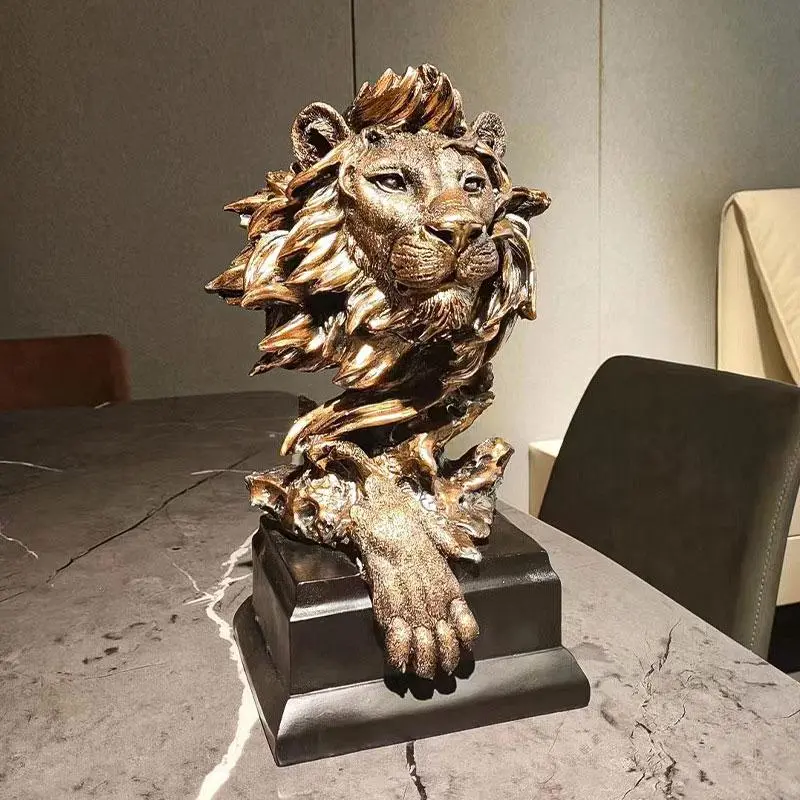 Vintage American Style Eagle Design Resin Ornament, 1 Count Animal Sculpture Decoration Craft, Desktop Decoration for Home Office