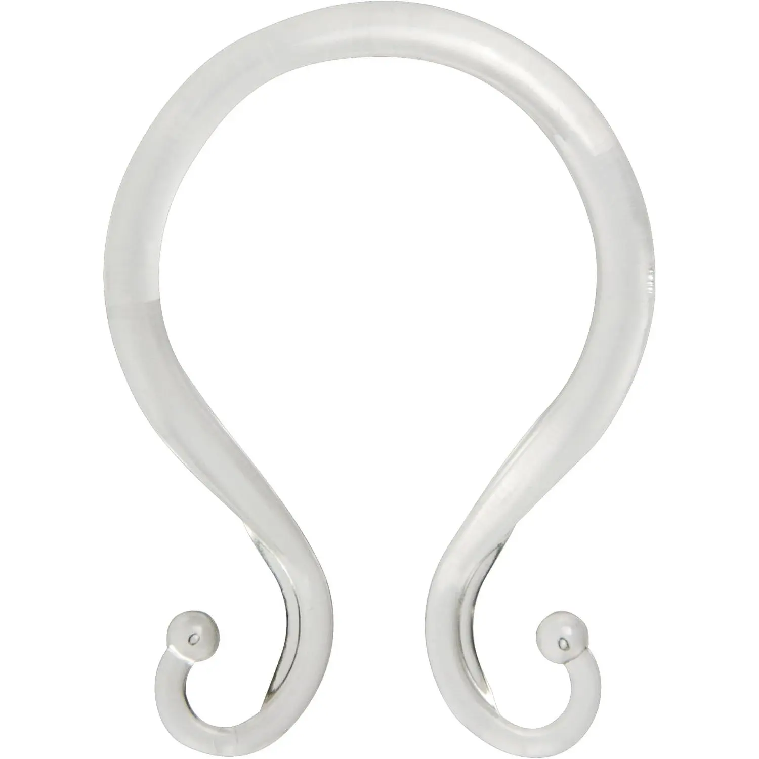 Shower Curtain Rings, Rust-Proof Plastic Double Hooks with Smooth Glide Design, Fits Standard Shower Curtain Rods, Easy Installation, Clear, 12 Pack