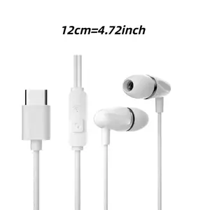 In-ear Wired Earphones with Type-C Interface, Featuring a Direct Type-C Plug Design That Eliminates the Need for Adapters. Built-in In-line Control Buttons Allow for Quick and Convenient Operation. Ideal for Daily Commutes and Music Listening
