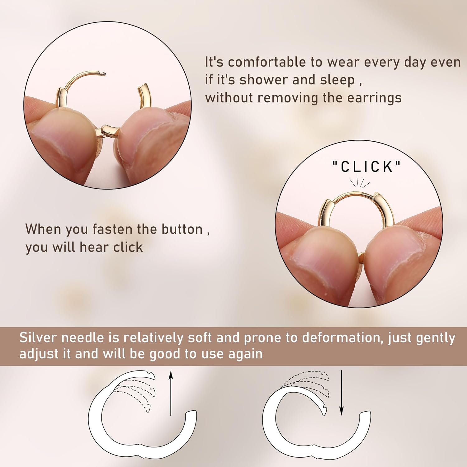 4 Pairs Gold Silver Hoop Stud Earrings Set for Women Small Hoop Earring Sets for Multiple Piercing Dainty Gold Huggie Earrings Hypoallergenic Earring Stacks