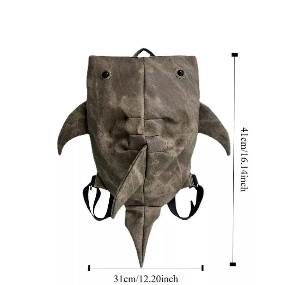 Y2K Funny Whale Shark Shape Backpack Durable Large Capacity Travel Bag Women Men Cute Outdoor Cartoon Knapsack Student Schoolbag