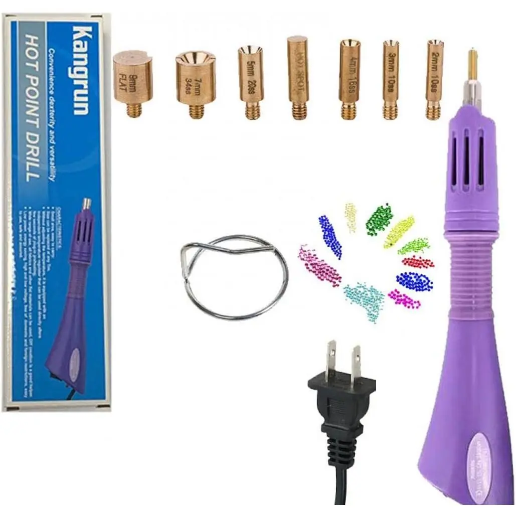 7-in-1 Hotfix Applicator DIY Bedazzler Kit with Tip Sizes and Support Stand |  Color, Versatile Rhinestone Setter Wand 7 Interchangeable Tips for  DIY Bedazzling, Includes Support Stand