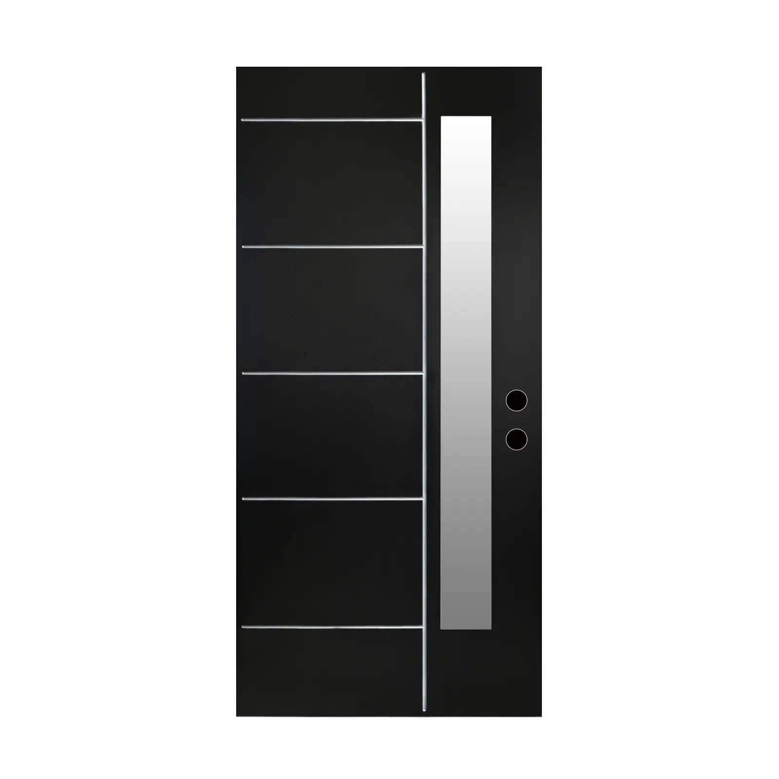 ARCH 36x80 Fiberglass Prehung Entry Door Slab - Left Hand Inswing, Black Frosted Glass, Polyurethane Foam Core, Elegant Urbane Weather Resistant Modern Front Door for Home Exterior Entrance, Durable Water Resistant, Elegant Doors, Urbane Doors