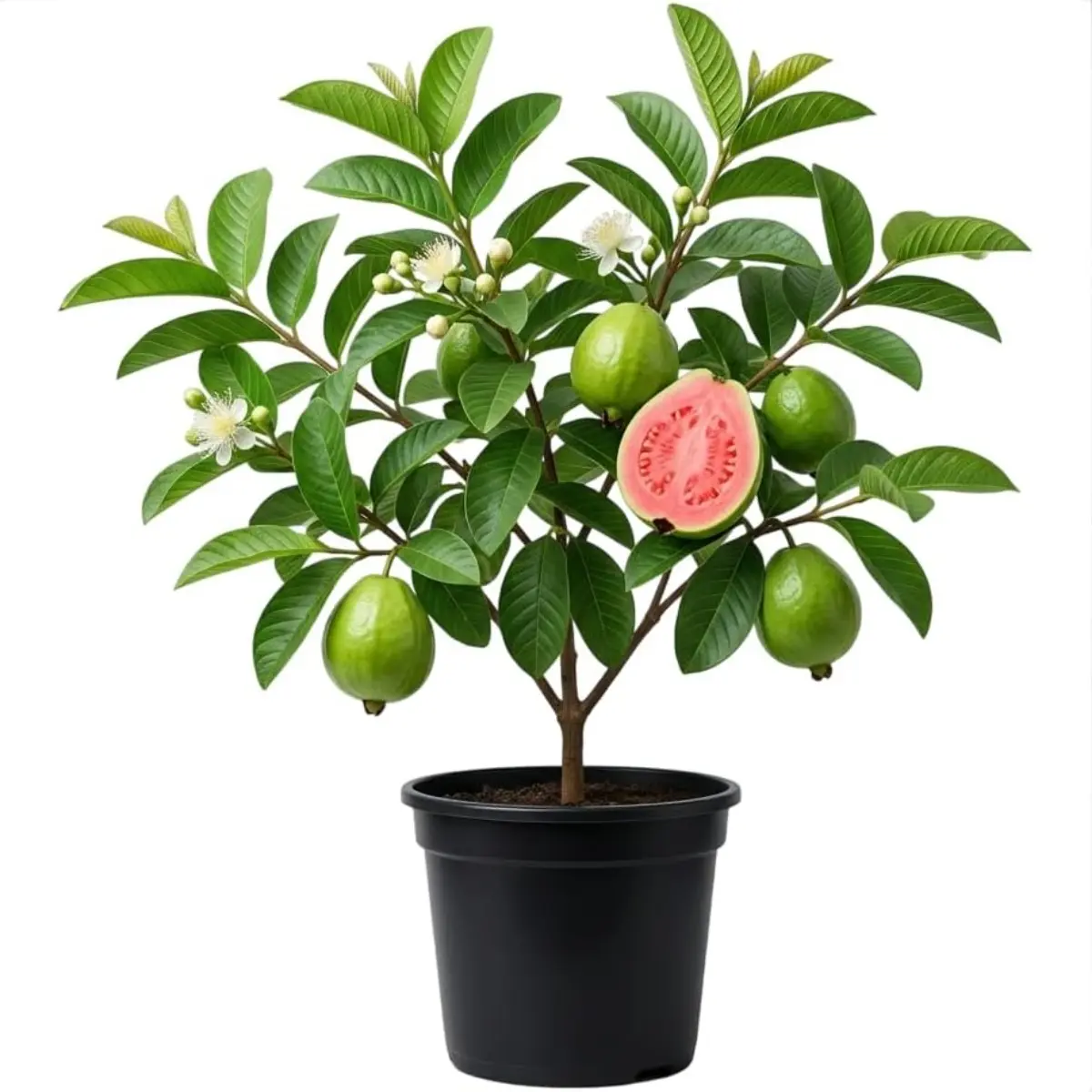 Live Pink Guava Tree - Fragrant White Blooms, Sweet Fruit, 1.3-1.6 FT Tall Potted Vibrant Tropical Flower & Patio Plant for Garden or Landscape, Patio Plants, Flower Plant
