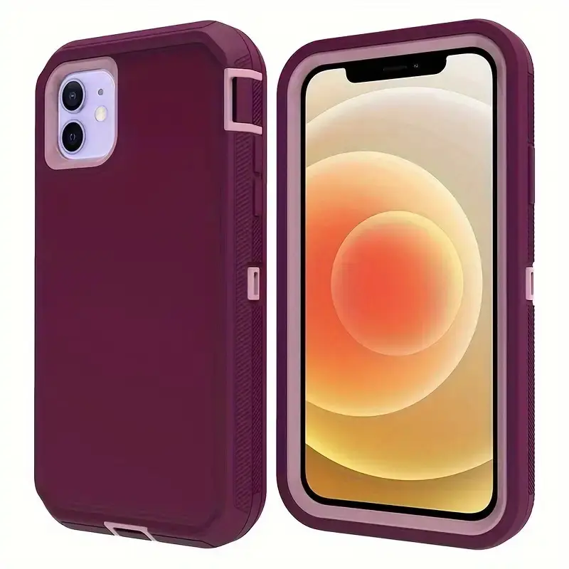Rugged Shockproof Phone Accessory - TPU-PC Blend Case, Durable Soft TPU Cover, Dustproof, Drop Proof for iPhone 12/13/14/15/16/17 Pro Max Plus Air, Daily Outdoor Use Cellphone Accessory for iPhone Series