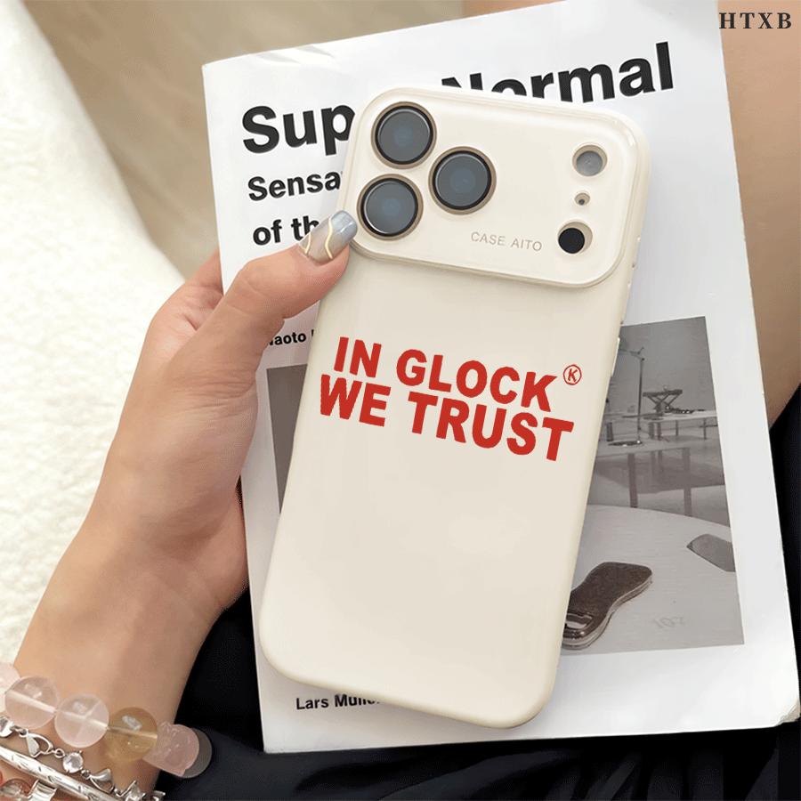 Simple Red Text Phone Case for iPhone 17 Pro Max 17Air 17 16E 16 15 14 13 12, Ultra Skin-Friendly TPU, All-Inclusive Glass Lens Protection, Aesthetic Minimalist Gift, Trendy Dopamine Ins Style Cover, Shockproof Slim Case, Creative Lens Window Design