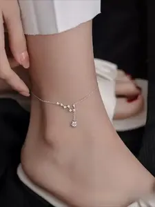S925 Sterling Silver Seven Stars Anklet for Women, Elegant Star Foot Jewelry, Perfect for Daily Wear, Valentine's Gift, All Seasons