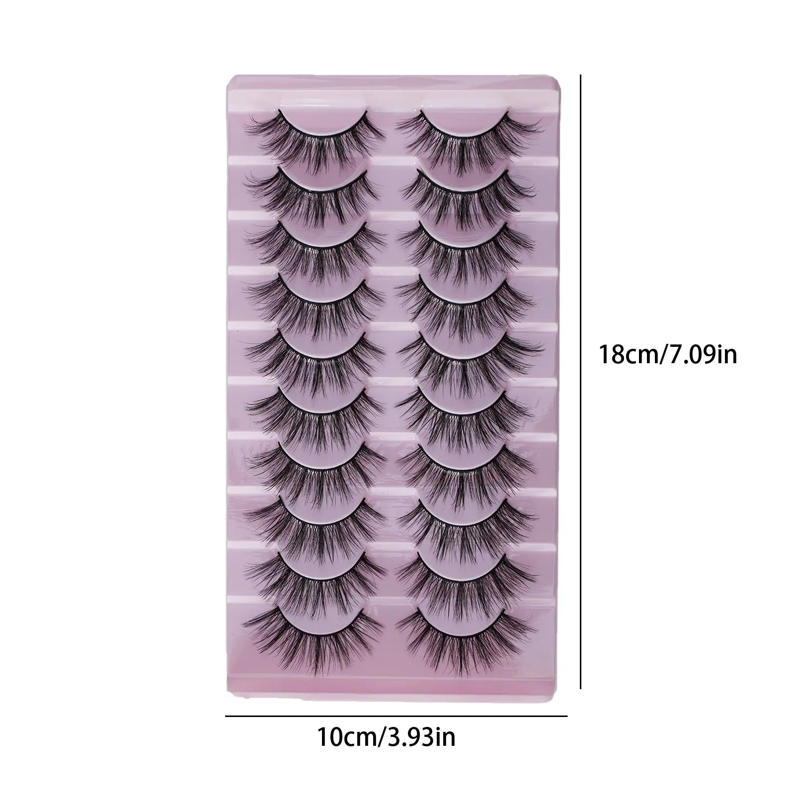 A7 Natural Fairy Hair False Eyelashes Tray, Soft Curl Voluminous Style, Daily Nude Sweet Clear Eye Makeup, Dense Solid Form