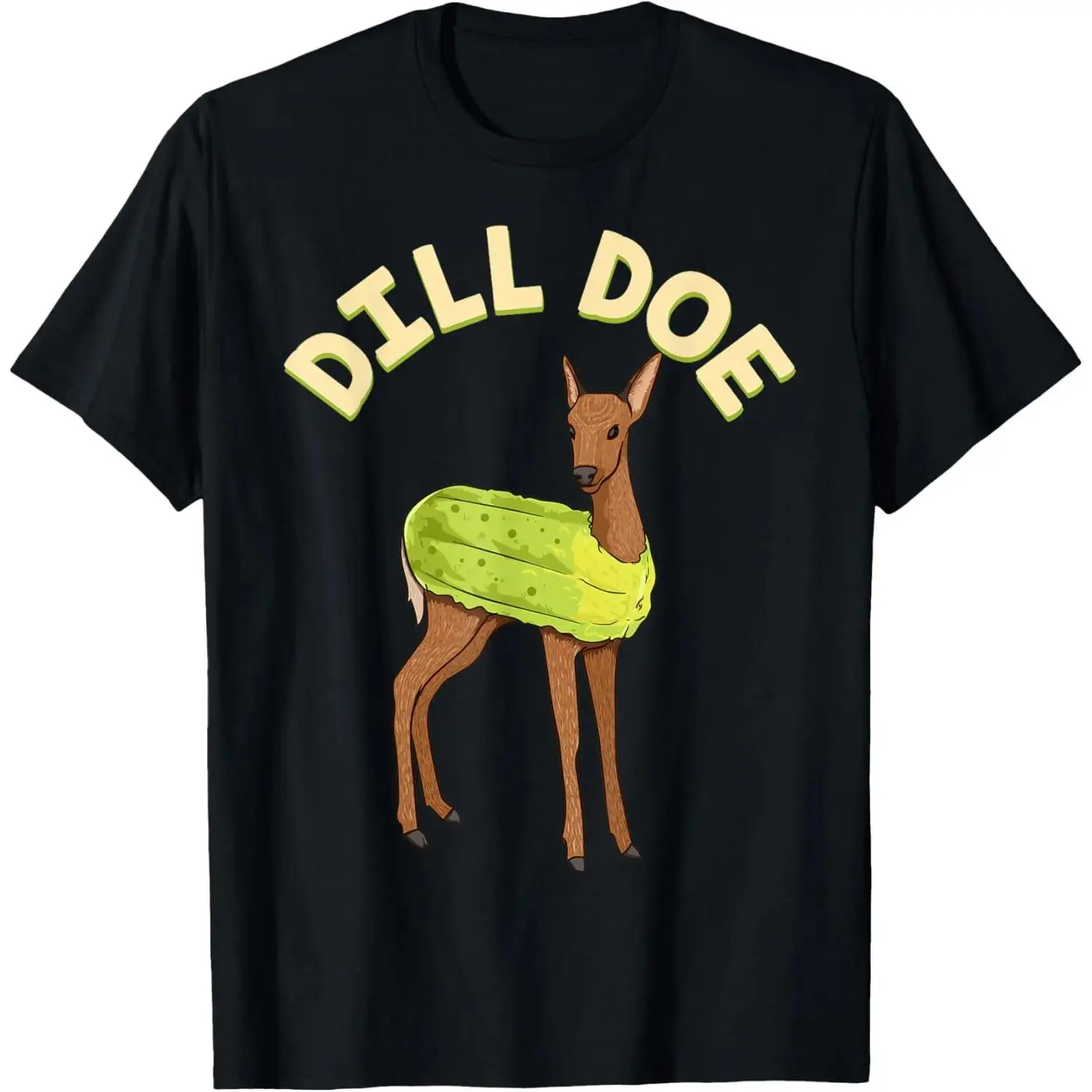 Animal Pun Pickle Dildo Funny Deer T-Shirt Pure Cotton Graphic Tees Menswear Top: Gifts for Men & Women
