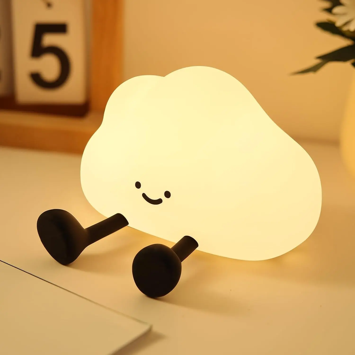 Cloud Night Light, Cute Silicone Nightlight for Baby Toddler, Rechargeable LED Nursery Lamp with Timer, 3-Level Dimmable Soft Squishy Night Lamp Gift for Bedroom Kids Room Decor(Gift)