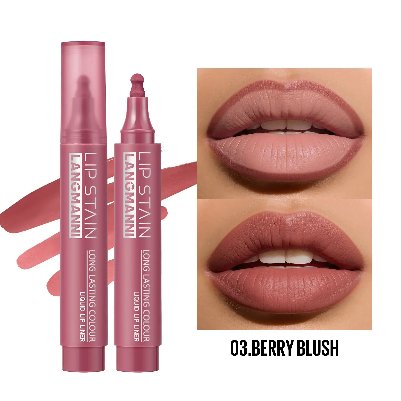 Langmanni Liquid Lip Liner, Long-Lasting Bold Color, Smooth Waterproof Makeup Pen, Easy Application for Clear Lip Shape