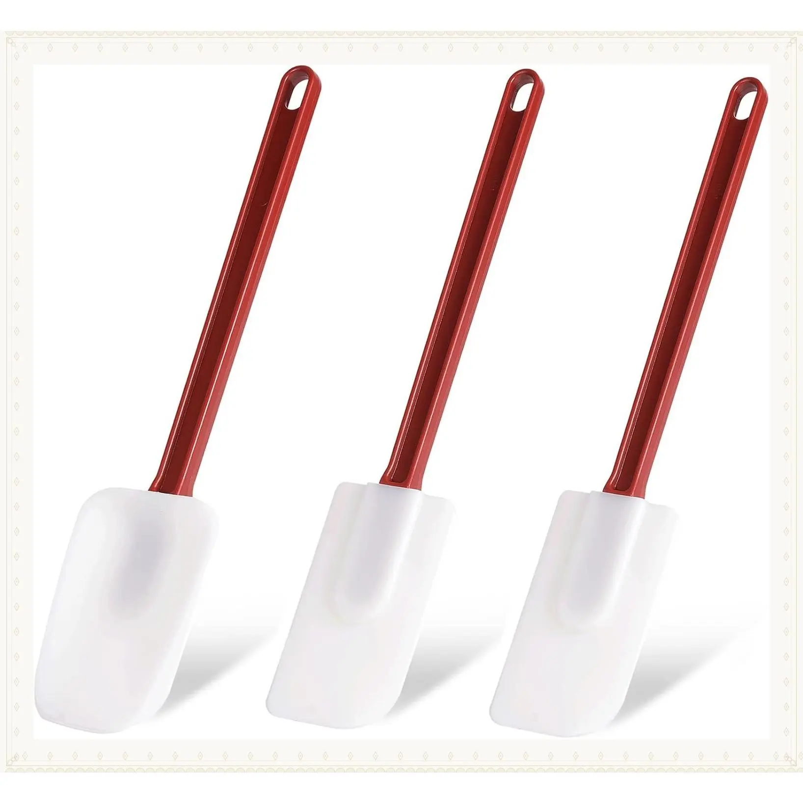 Silicone Rubber Spatula Set of 3, High Heat Resistant Commercial Grade Spatulas, 1 Spoonula + 2 Scrapers, 9.5 InchesGift