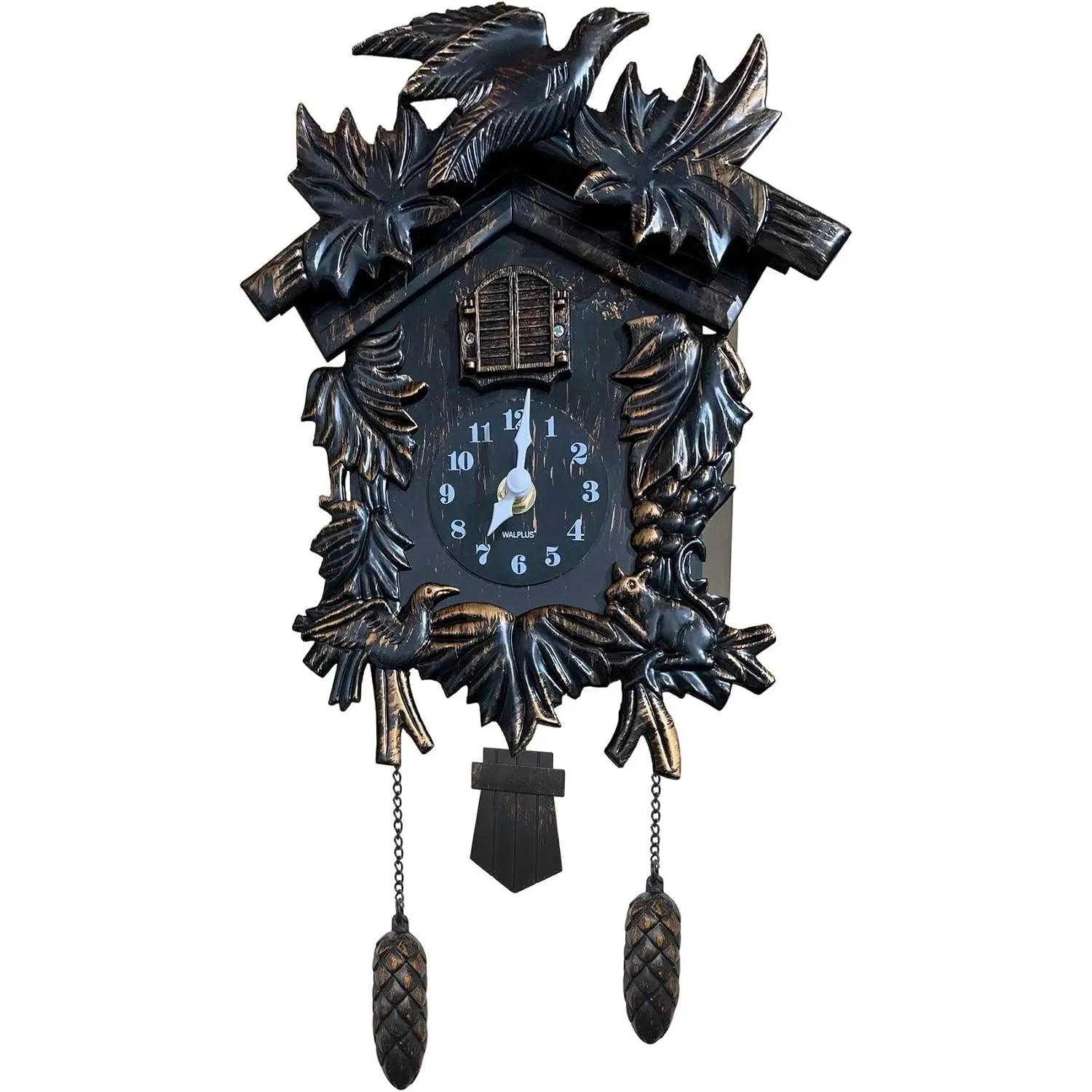 Chiming Classic Black Cuckoo Hanging Bird Wall Clock Home Decor Christmas Gifts