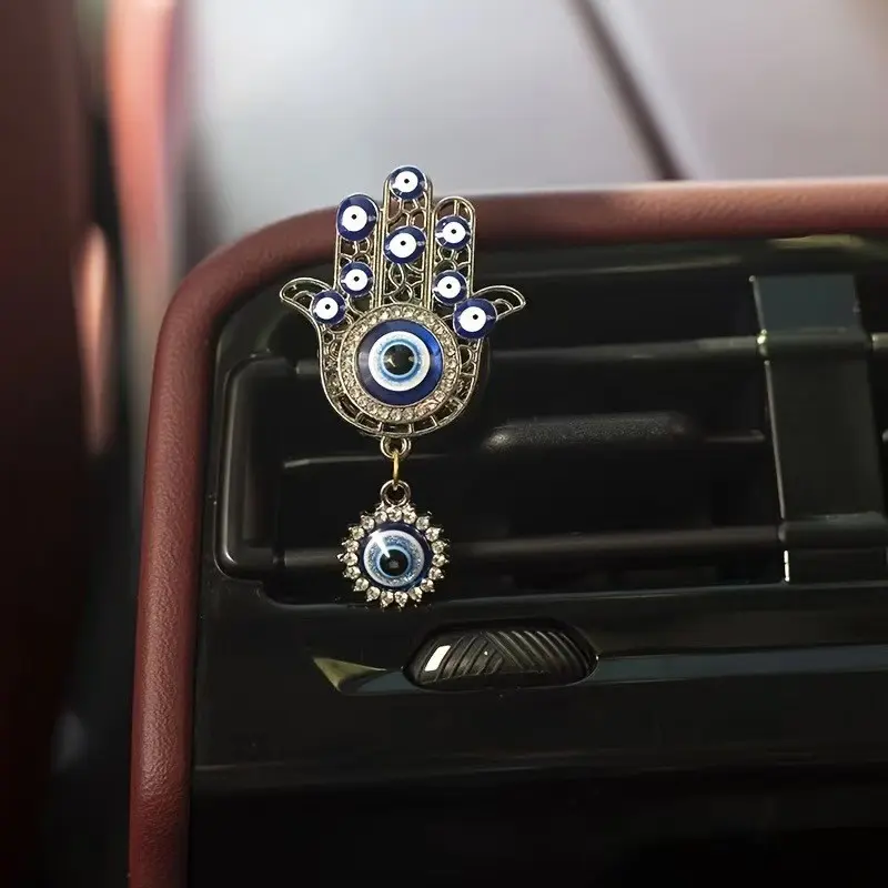 Vintage Fatima Hand Evil Eye Car Air Vent Clip, Fashionable Car Accessory, High-Quality Car Decor, Fun Gift, Ideal Present