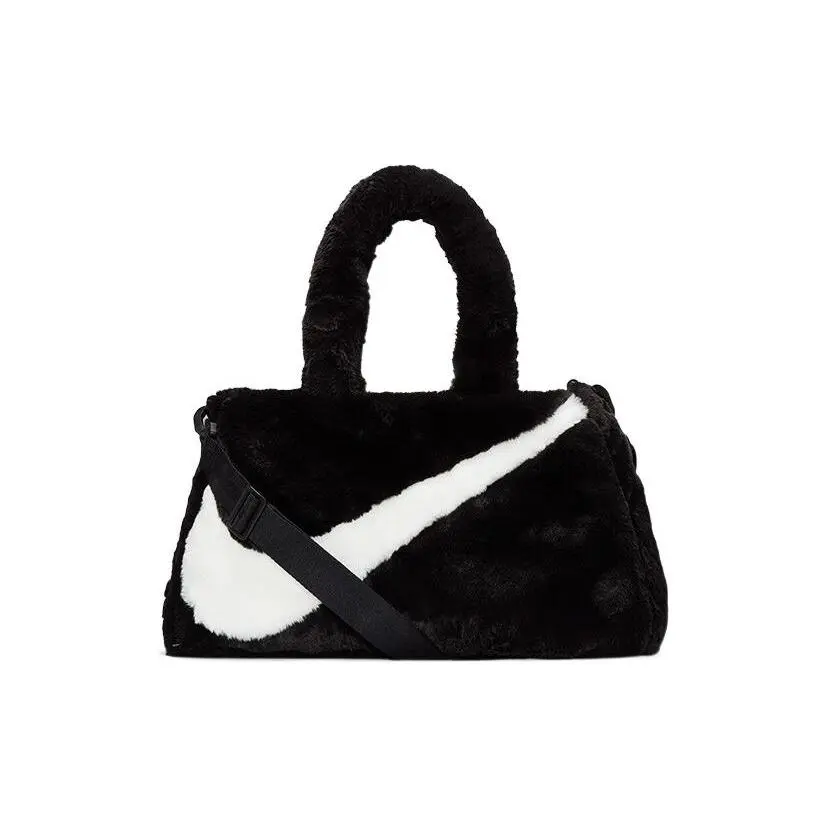 Nike Women's Fashionable Casual Logo-Emblazoned Fleece Tote Bag in Black