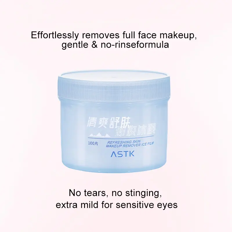 OR-AR Original Artist Makeup Remover Ice Film, Removes Eye and Lip Makeup, Wet Wipes for Deep Cleaning, Gentle, Alcohol-Free, Non-Irritating Skin