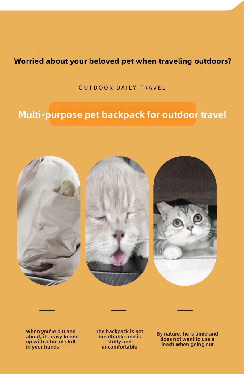 Pet Backpack Carrier - Breathable Transparent Space Capsule Astronaut Design with Mesh Pocket & Adjustable Straps, Portable Large Capacity Travel Backpack for Small Dogs & Cat