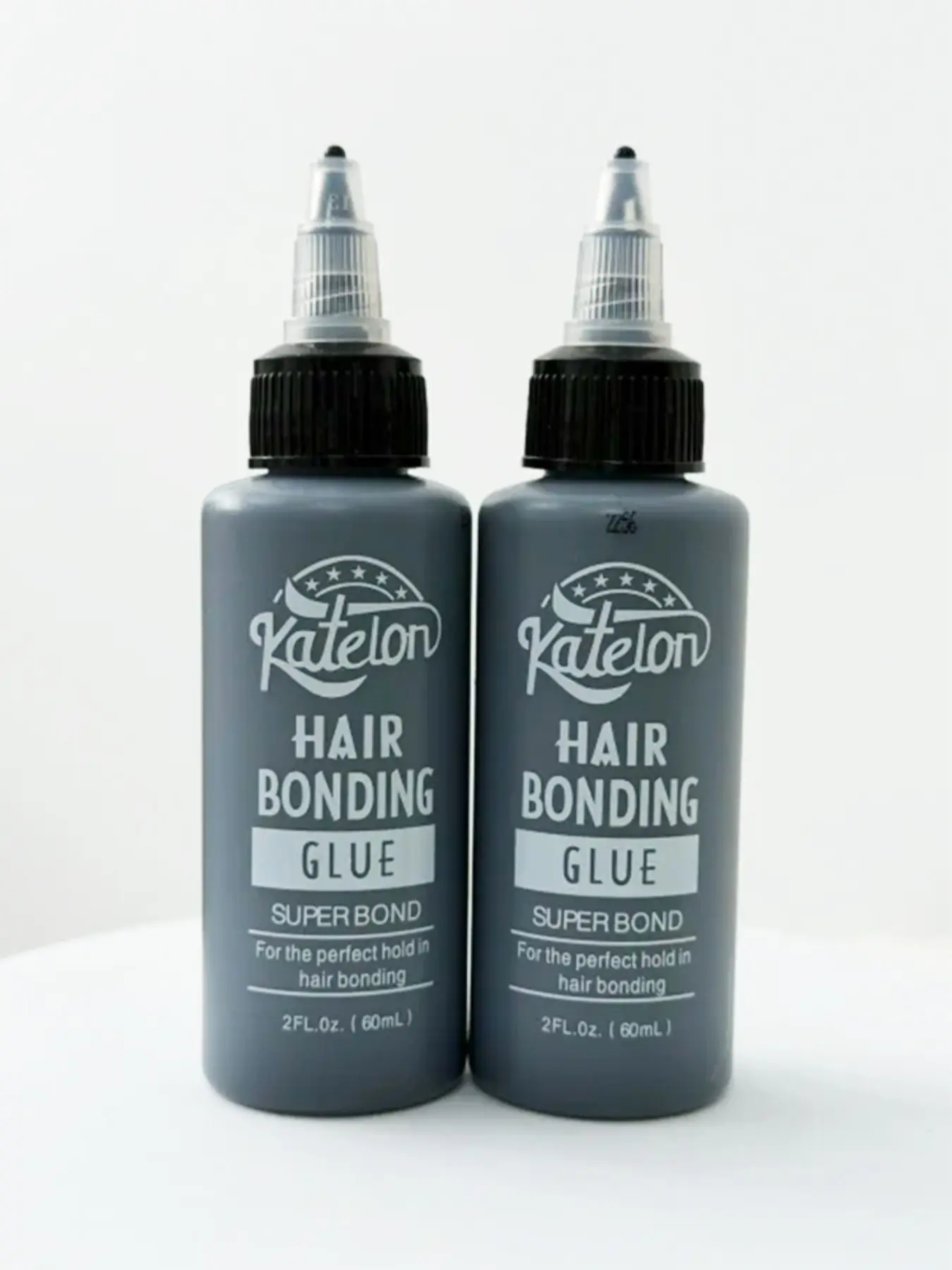 Two Bottles, 60ML Each, Total 120ML Hair Glue Waterproof Liquid Adhesive, False Lashes & Wigs, Professional Invisible Bonding Agent