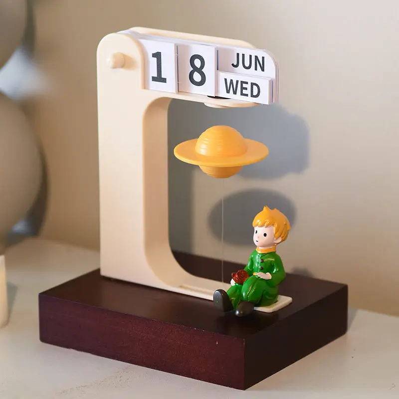 Magnetic Levitation Planet Healing Prince Perpetual Calendar Creative High-End Desktop Calendar Ornament High-Grade Festival Gift