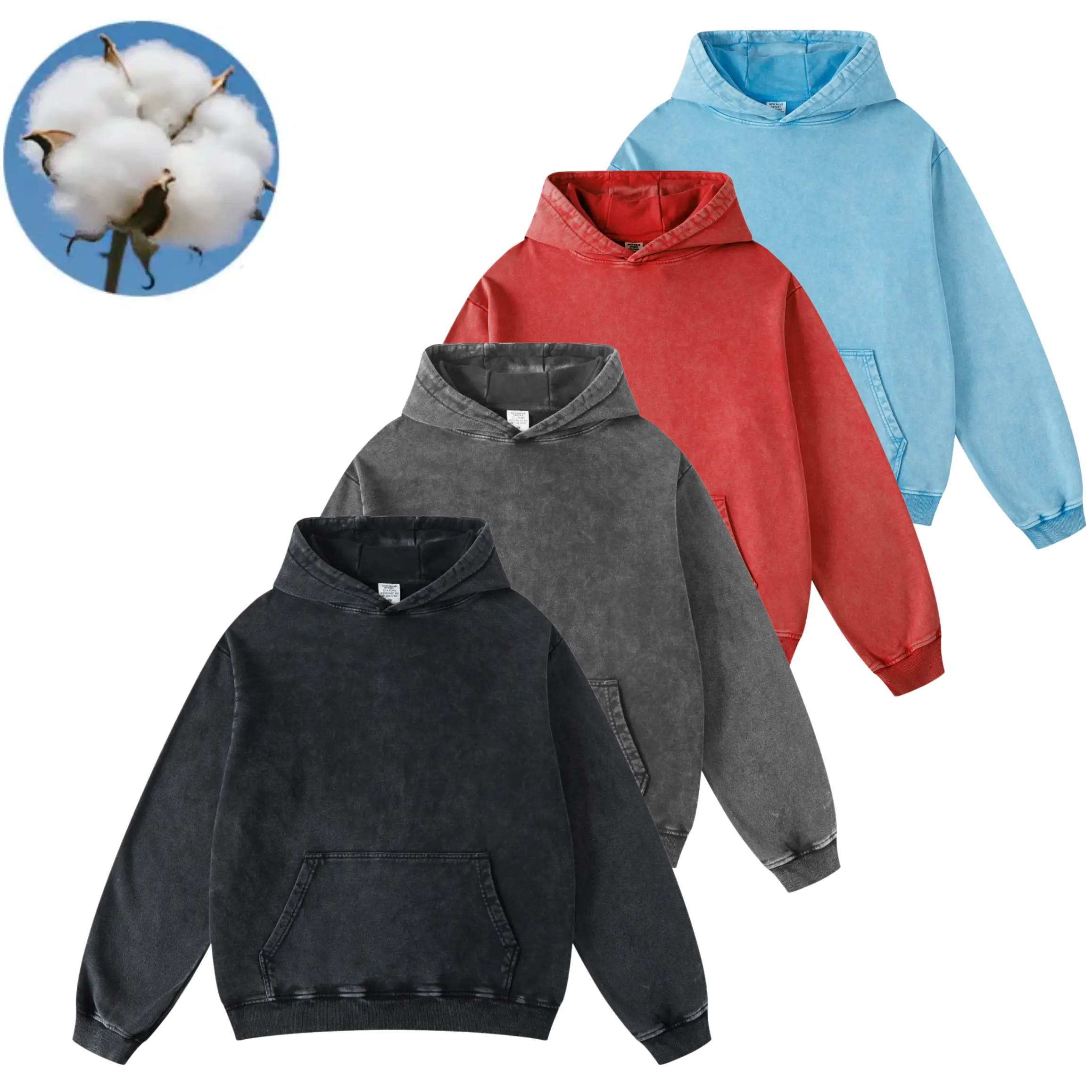 Men's 2026 Fall Winter Unisex American-Style Vintage Wax-Washed Loose Heavyweight Hoodie, Couple Matching Casual Sweatshirt