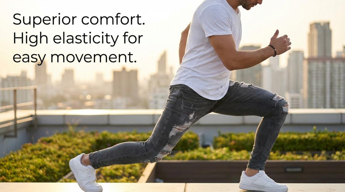 Men’S Casual Slim-Fit Denim For Streetwear Fans Suitable For Daily Wear And City Use Medium Elasticity Medium Weight Soft And Comfortable With A Distressed Look Men’S Solid-Color Multicolor High Street Low Rise jeans Men’S Casual Slim-Fit Denim For Streetwear Fans Suitable For Daily Wear And City Use Medium Elasticity Medium Weight Soft And Comfortable With A Distressed Look Men’S Solid-Color Multicolor High Street Low Rise jeans