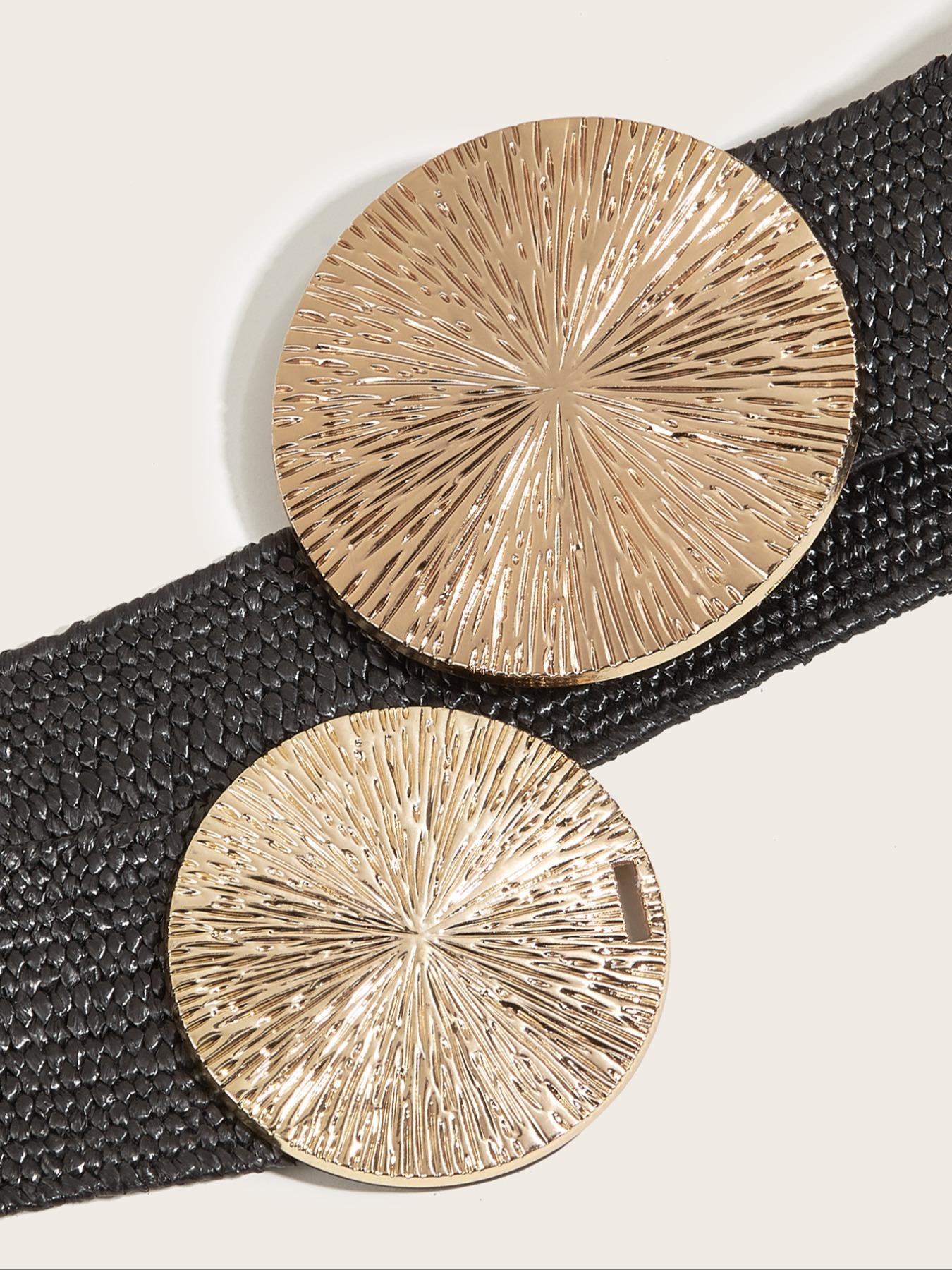 Women's Boho Style Geometric Design Belt, Vintage Trendy Woven Belt, Fashionable Clothes Accessories for Daily & Party Decoration, Straw Woven Belts