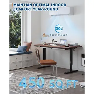 OUTGOODS 9000 BTU 19 SEER2 Ductless Wall Mount Mini Split Heat Pump, High Efficiency Cooling & Heating System, DIY Friendly Easy Installation for Residential Home Use
