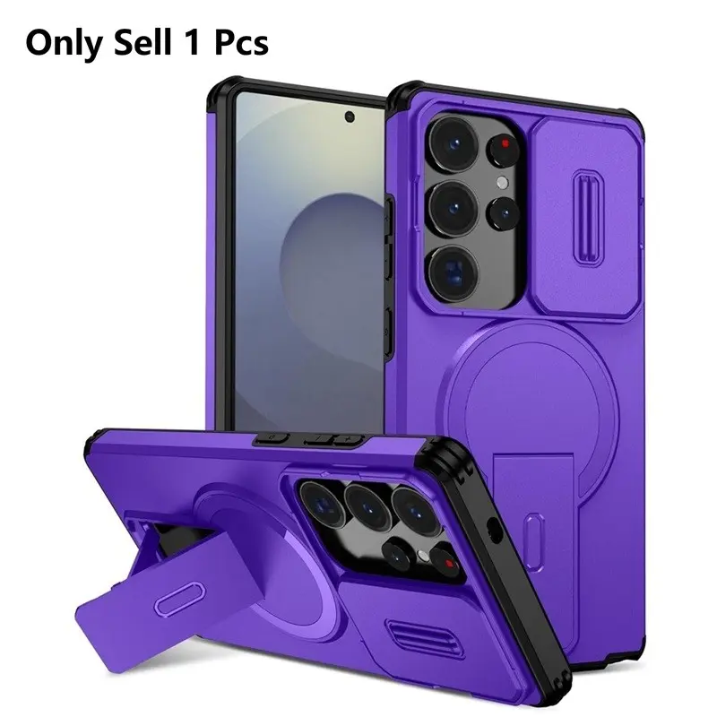 Samsung S26 S25 S24 S23 A15 A25 A35 A55 A16 A26 A36 A56 A17 A37 A57 Phone Cases, Features: Shockproof Protection, Camera Lens Protective Case, Built In Stand, Smooth Touch