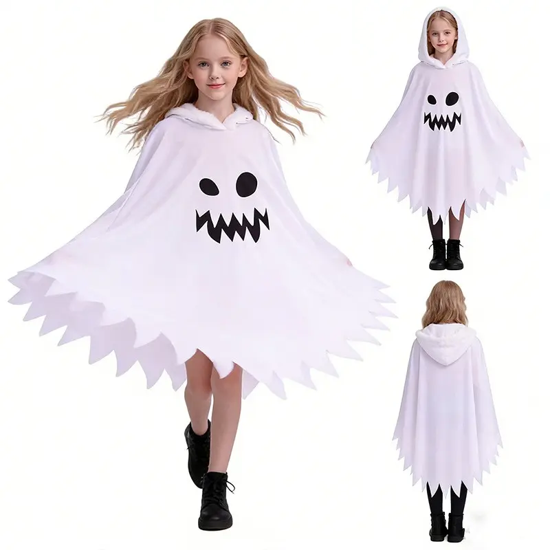 Halloween Kids Ghost Face Cape, Role Play Costume, Party Cosplay Prop, Halloween Dress-Up Accessory, Fun and Spooky, Cosplay Accessories