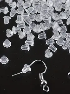 About 100 silicone ear plugs to prevent ear studs from slipping off, DIY jewelry ear accessories