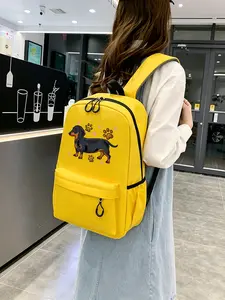 Dachshund Patterned Stylish Commuter Backpack, Ergonomic and Pressure-relieving Shoulder Straps, Lightweight Laptop Bag, Suitable for Work, Daily Commutes, and Travel