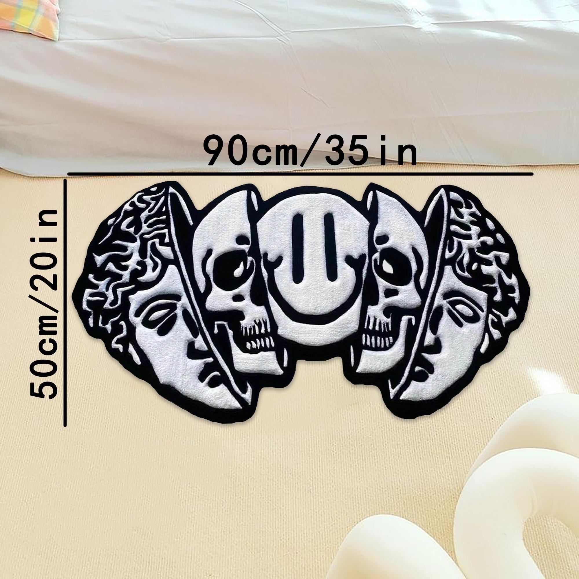 Abstract Skull Pattern Carpet, 1 Count Creative Non-slip Soft Floor Mat, Decorative Area Rug for Home Living Room Bedroom Study Room, Modern Abstract Rug, Home Decor Rugs