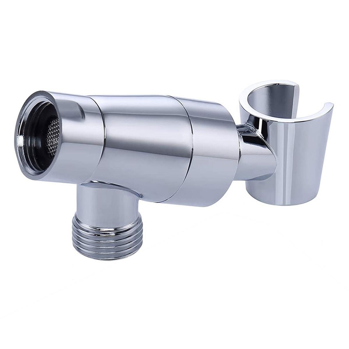 Bathroom 3-Way Diverter Socket - Faucet, Overhead Shower, and Shower Arm 3-Way Splitter & Mounting Adapter