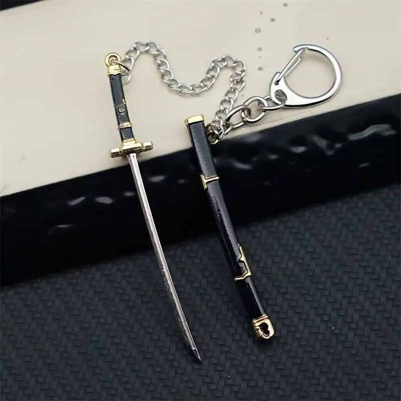 Samurai Sword Keychain Model with Scabbard, Fashionable Car Keychain, Metal Keychain, Daily Wear Accessory, Perfect Gift for Friends