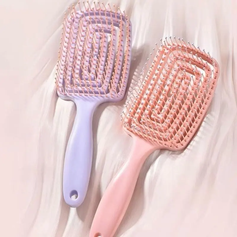 2 Pcs Detangler Brush, Wet Dry Detangler Hair Brushes, Vented Fast Drying Styling Massage, for Thick, Fine, Natural & Curly Hair, Light