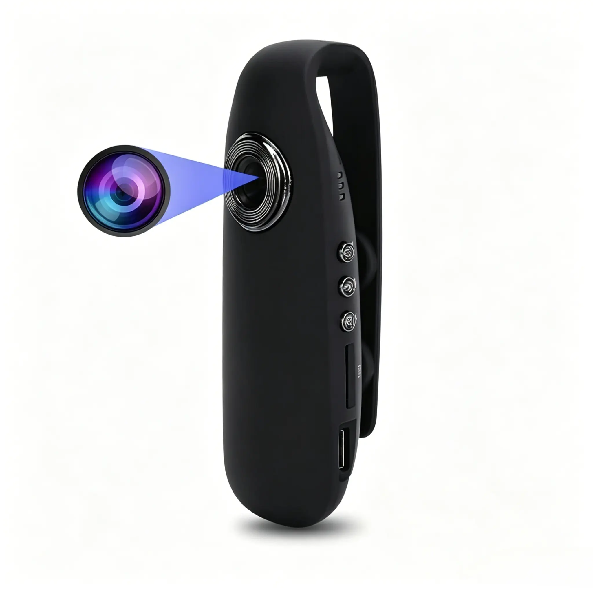 1080P Body Worn Mini DV Recorder, Video Camera Recorder, USB Rechargeable Camcorder, Magnetic Clip Pocket Camera, Motion Detection, Audio & Photo Capture, 400mAh Battery 3H Working Time Supports Up to 64GB TF Card For Driving Sports Meeting Home Use