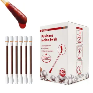 100-count Disposable Povidone Iodine Swabs, Iodine Cotton swabs, Iodine swabsticks, Wound Care, Gentle Care and Emergency Care for The Whole Family.