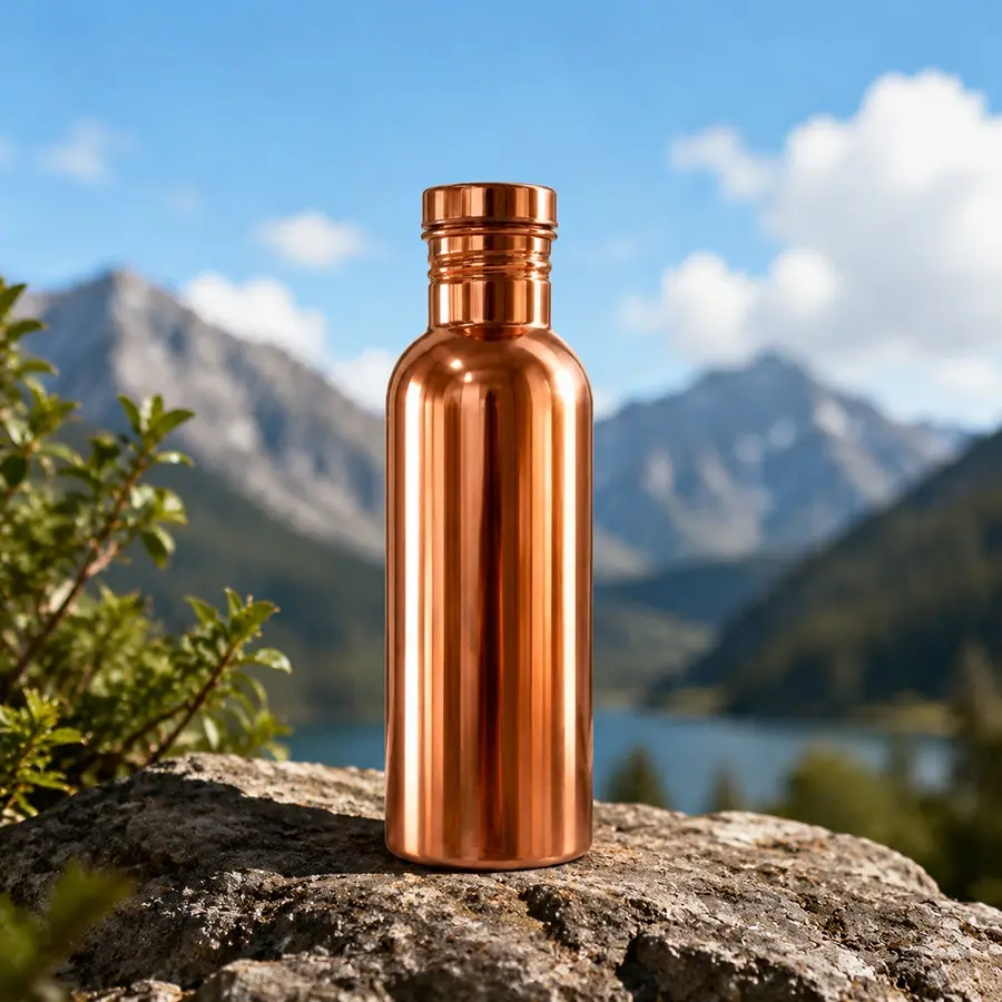 Stainless Steel Outdoor Traveler Water Bottle, Ayurvedic-Style Cup, Leak-Proof, Cleaning Brush Included, 500/750/1000ML, Ideal for Fitness, Yoga, Gifting