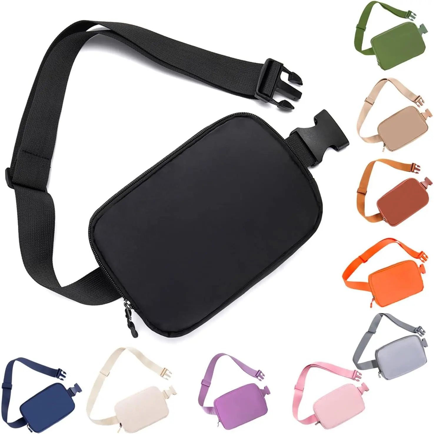Sports Belt bag Fanny pack crossbody bags for women Everywhere belt bag (black)