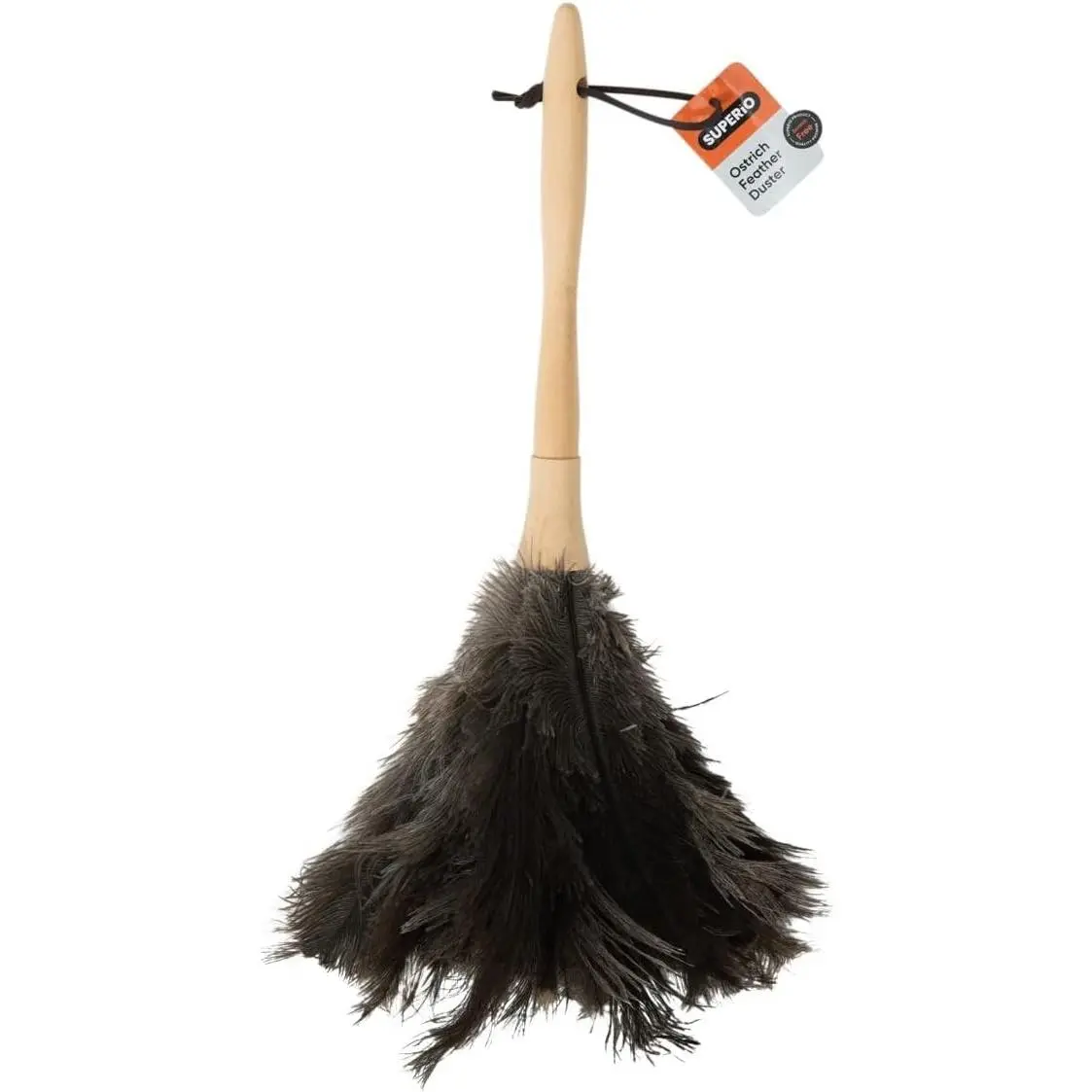 Ostrich Feather Duster Fluffy Dust Remover with Wooden Handle Reusable for Cleaning Homes Ceilings and Furniture