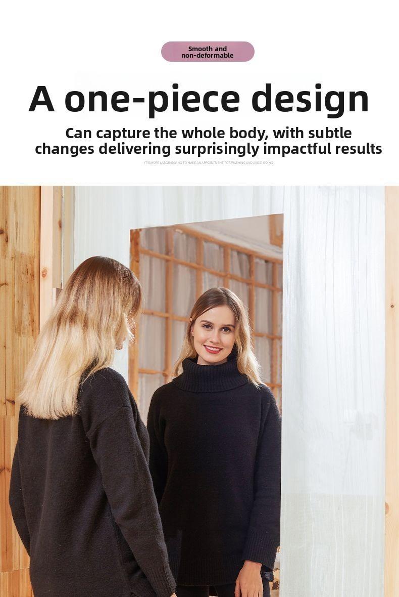 Self-adhesive mirror sticker with backing tape, 20 × 40 inch, soft glass mirror for self-service/glass doors, home use, full-length mirror, Instagram‑style bedroom reflective film
