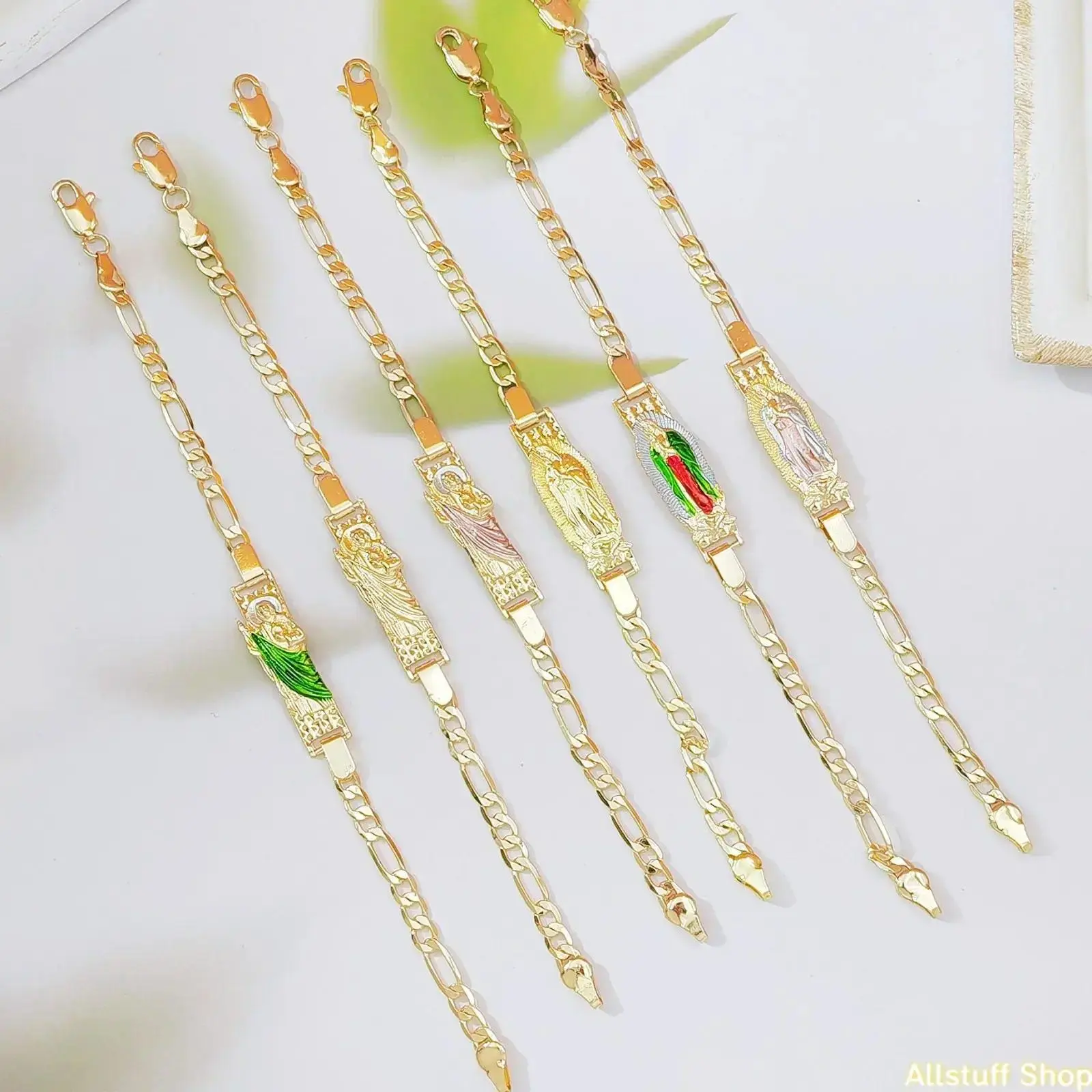 2026 New Guadalupe Virgin Mary Faith Sporty Sports Wristband, Copper Catholic Religious Jewelry, Durable Enamel Inlay, Ideal Gift for Baptism Communion, Sporty Sports Wristbands
